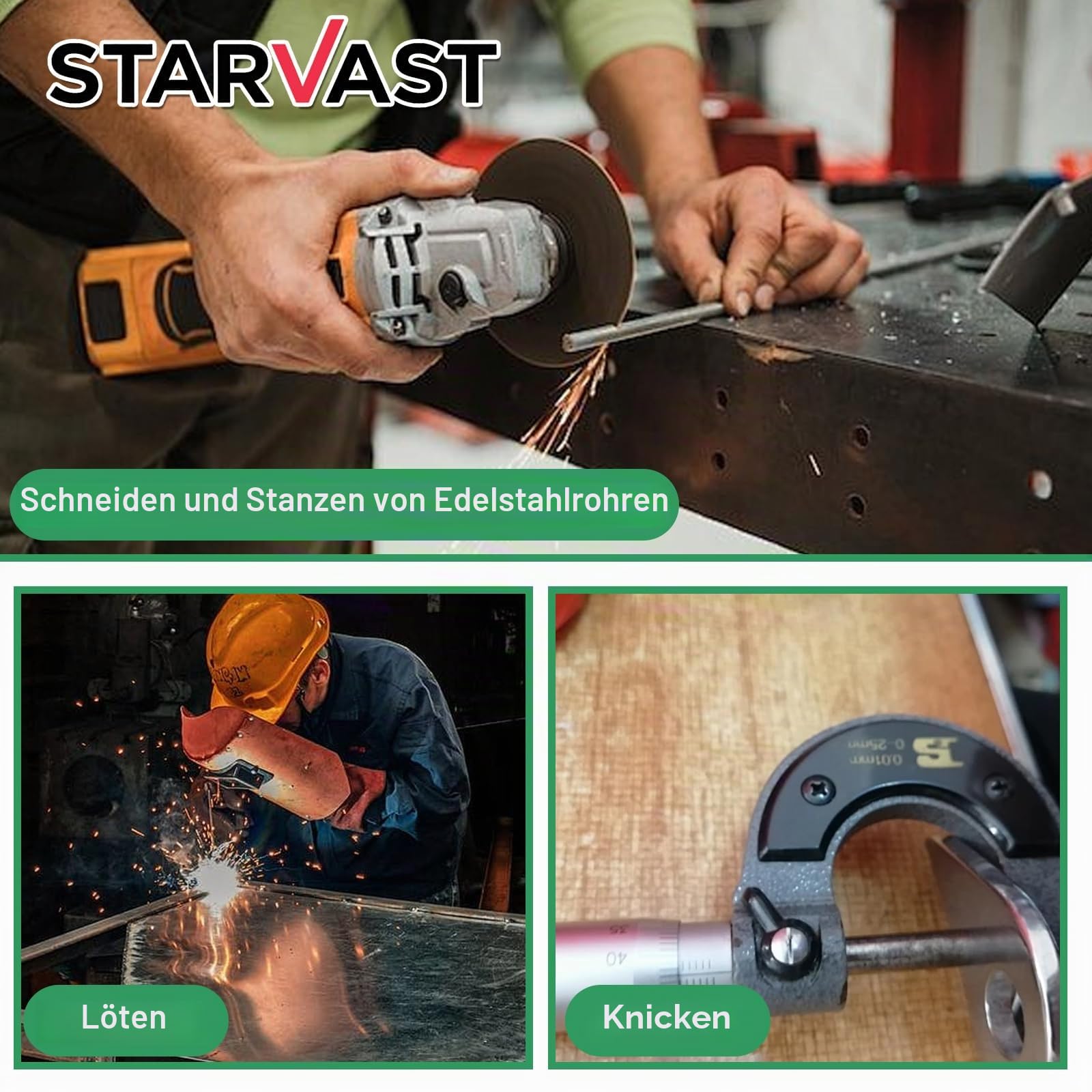 STARVAST 20 Stück Edelstahlstäbe, Edelstahl Rundstäbe 6mm x 300mm, Metallstäbe zum Basteln, Rundstab 304 Edelstahl Rundstangen Metallstange Stabstahl, Rundstahl für DIY Handwerk Modellauto Flugzeug