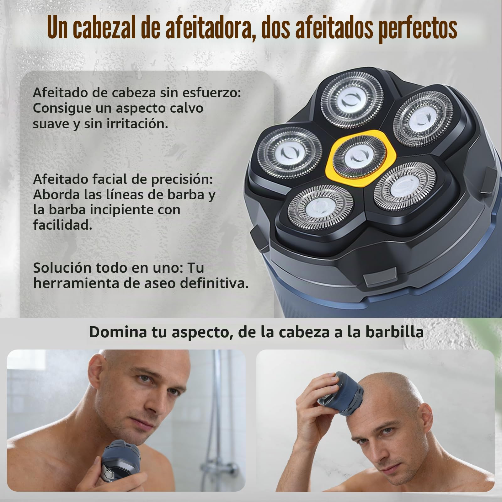 Cabezales de afeitar magnéticos de 6 cuchillas de repuesto para muchas máquinas de afeitar eléctricas magnéticas 6D, compatibles con DOAO, Kensen, JoyKoi y Kibiy. (3 piezas)