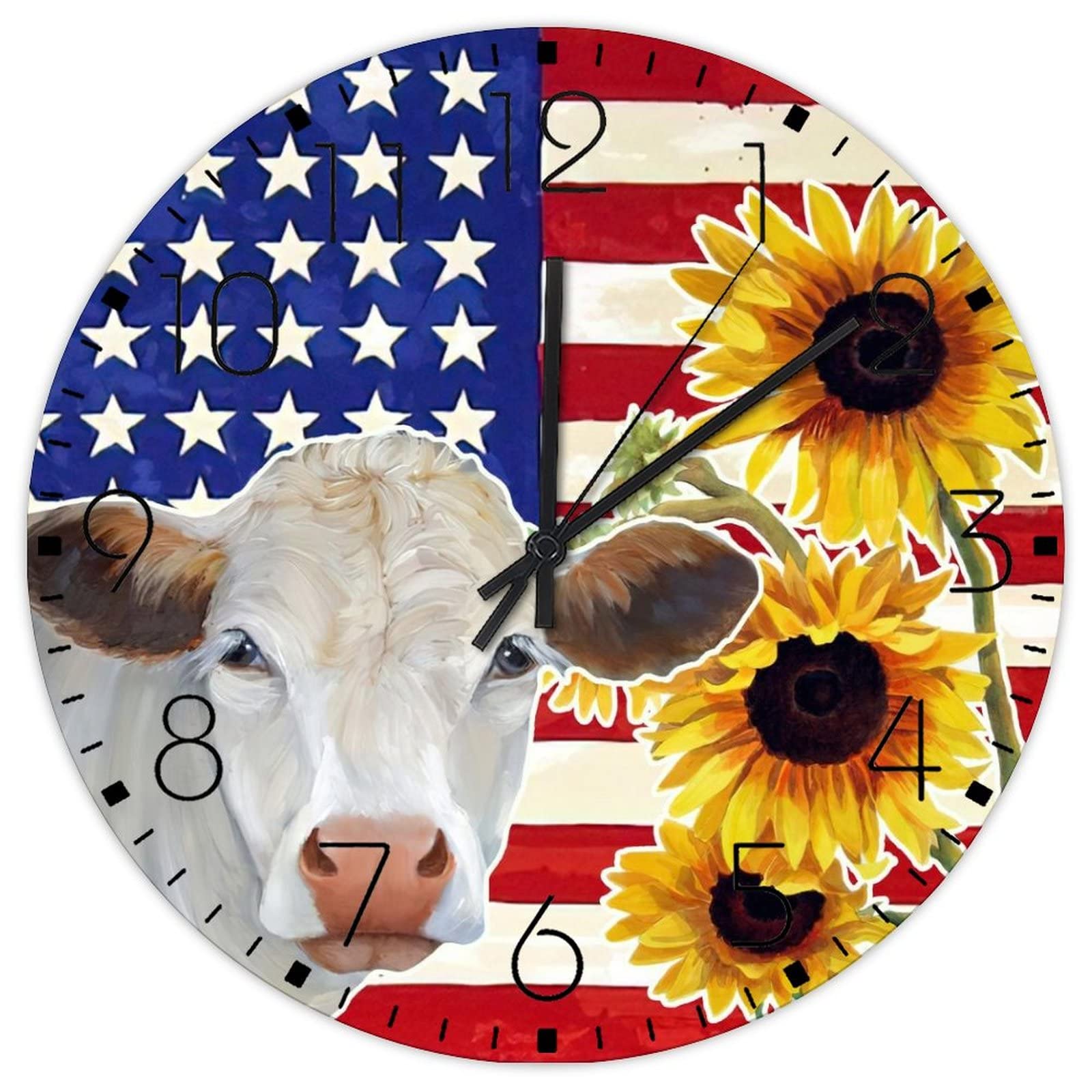 Horloge murale sans tic-tac silencieuse en bois 38 cm pour cuisine