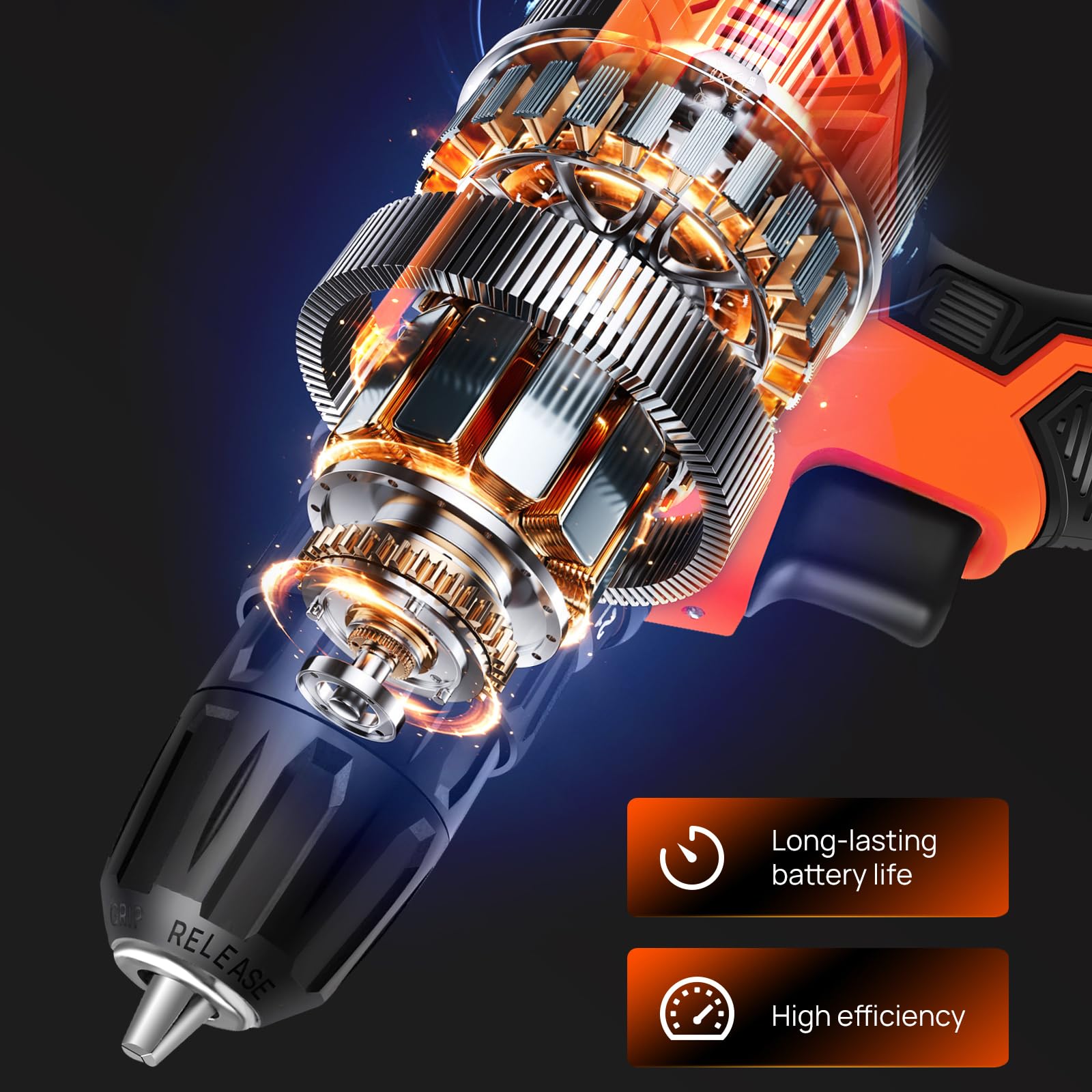 Trapano avvitatore a batteria Combi Trapani elettrici Worklight w/2pcs batterie agli ioni di litio