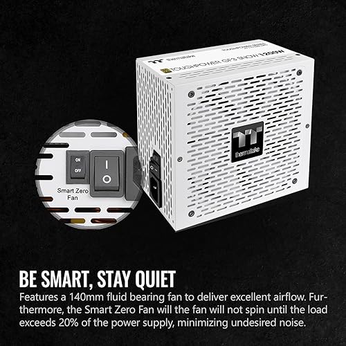 Miniatura 5 de Thermaltake Toughpower GF3 Snow Edition 1200W 80+ Gold Full Modular SLICrossfire Ready ATX 3.0 Fuente de alimentación PCIe Gen.5 600W 12VHPWR