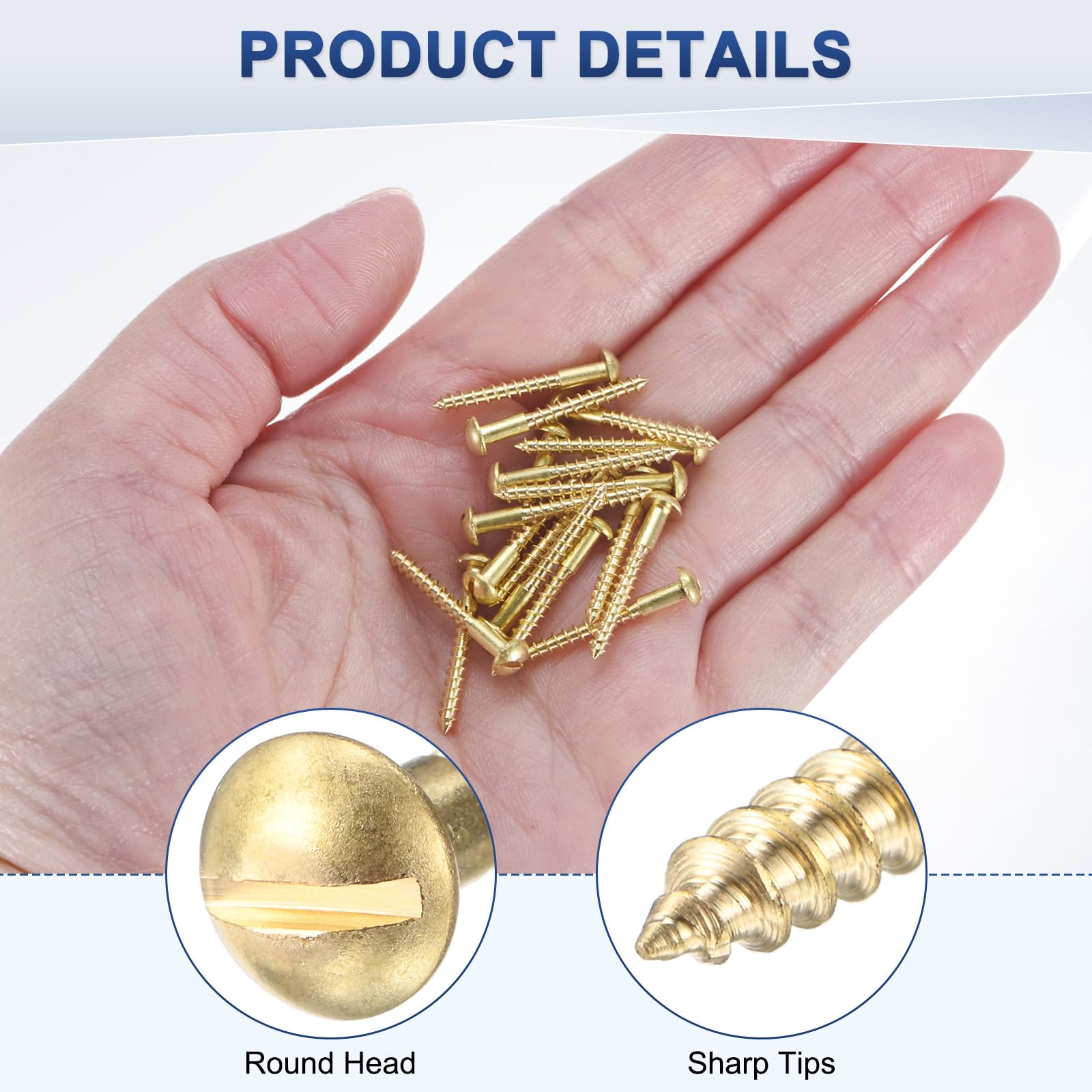 M METERXITY 20-Pack Wood Screws - Image 2