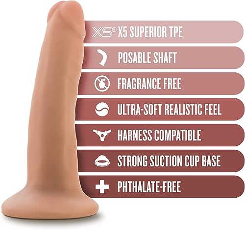 Miniatura 2 de Blush Novelties Dr. Skin Plus - Consolador realista de 5 pulgadas  Base de ventosa para juego manos libres y compatible con arnés  Triple densidad y