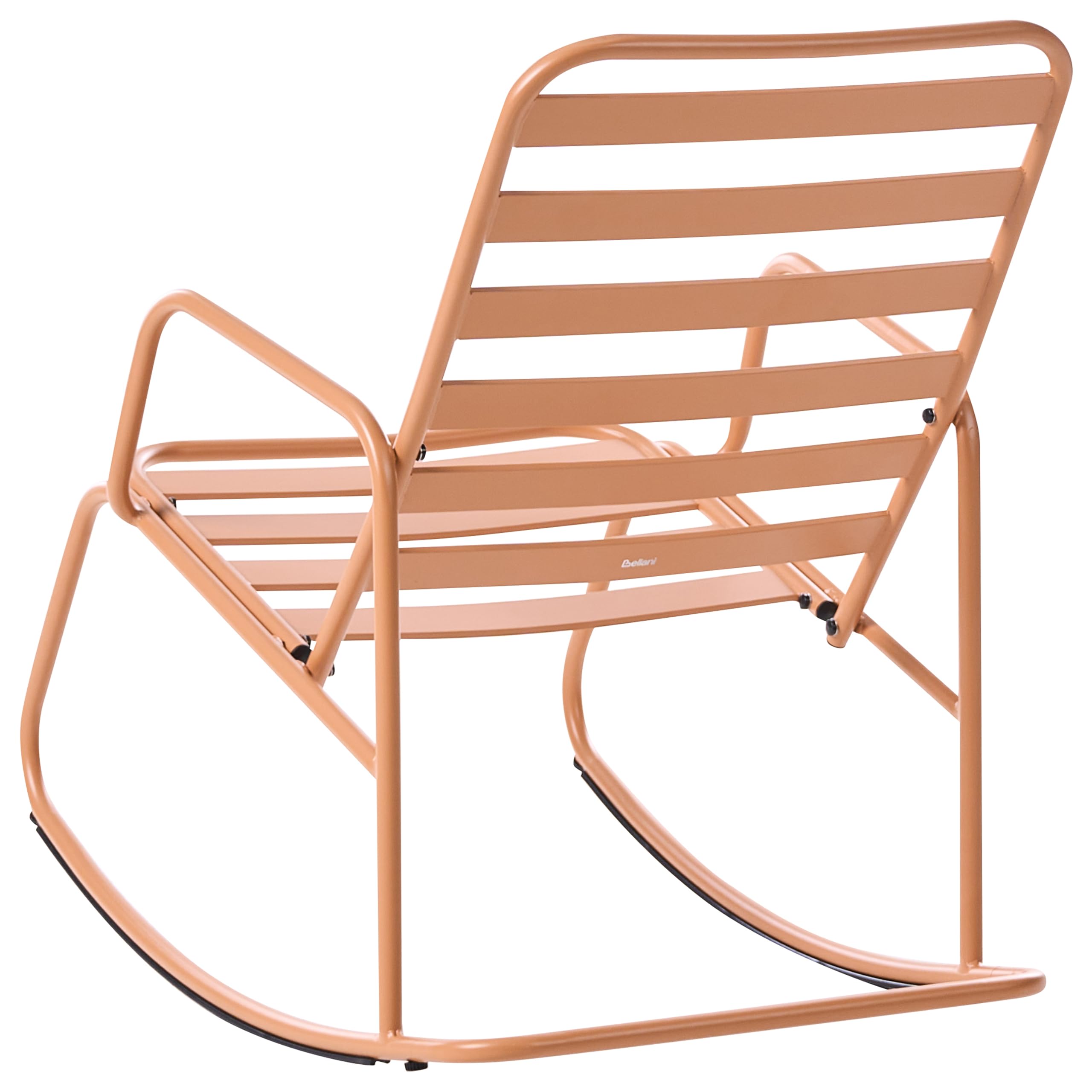 Beliani Sedia a dondolo da giardino moderna in metallo Design a doghe per esterni Alluminio Marrone Dorato