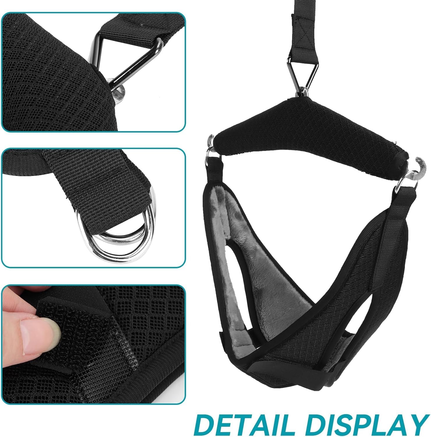 Dispositivo de tracción cervical para el cuello sobre la puerta, hamaca portátil para aliviar el dolor de cuello, descompresión de la columna vertebral, ayuda de terapia física para uso doméstico u