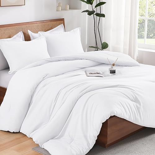 Miniatura 5 de Andency Juego de edredón tamaño California King, 3 piezas, tamaño California King, ligero, suave, liso, de microfibra esponjosa de gran tamaño (104
