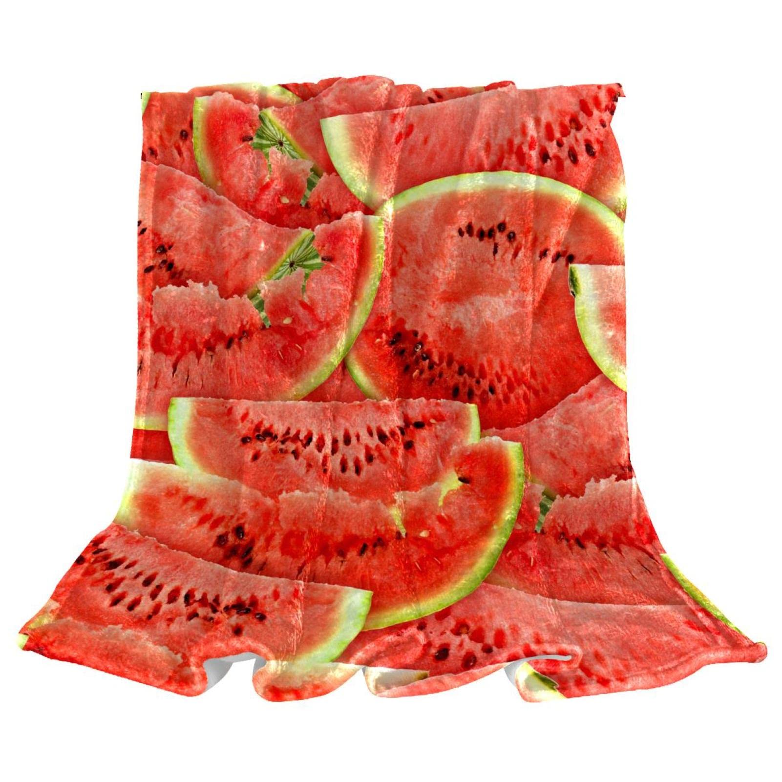 Couverture polaire pastèque douce et décorative pour lit et canapé