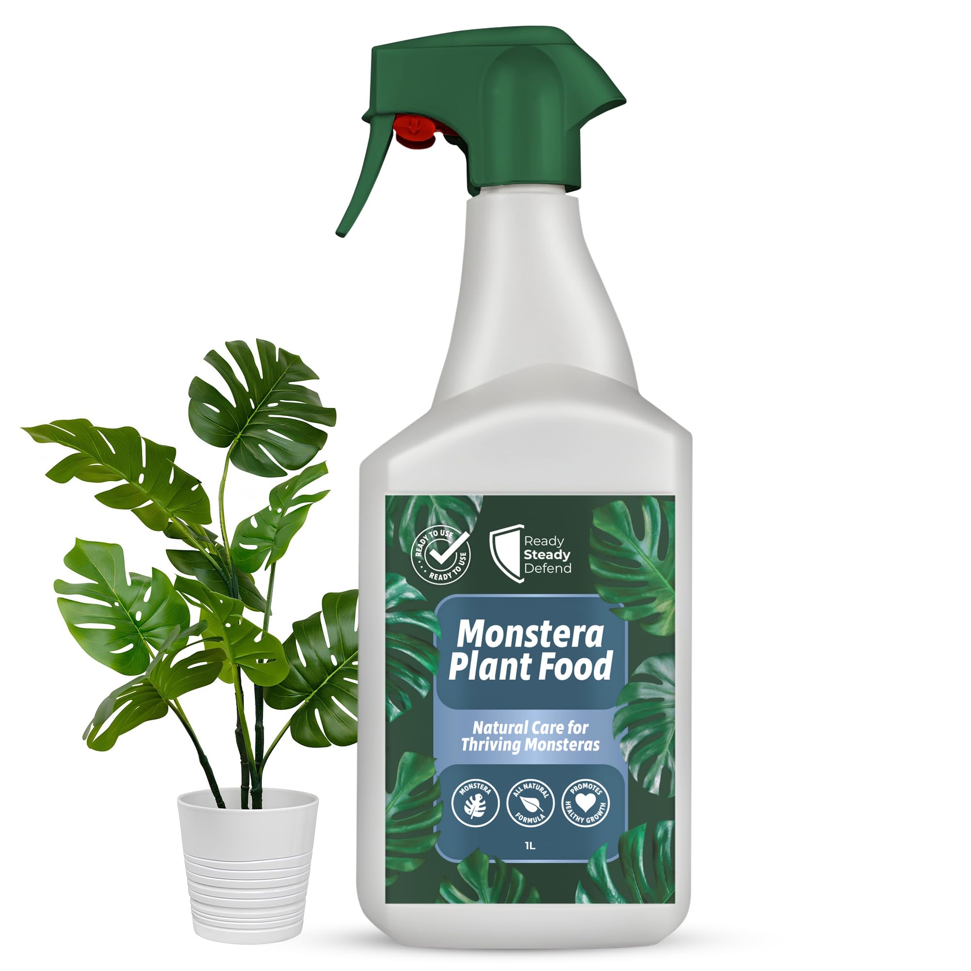 Monstera Plant Food Spray 1L - All-Natural Fertiliser for Vibrant Growth | Monstera Deliciosa Care | Promotes Split Leaves & Healthy Roots | Indoor & Outdoor Use, Organic Monstera Liquid Plant Feed