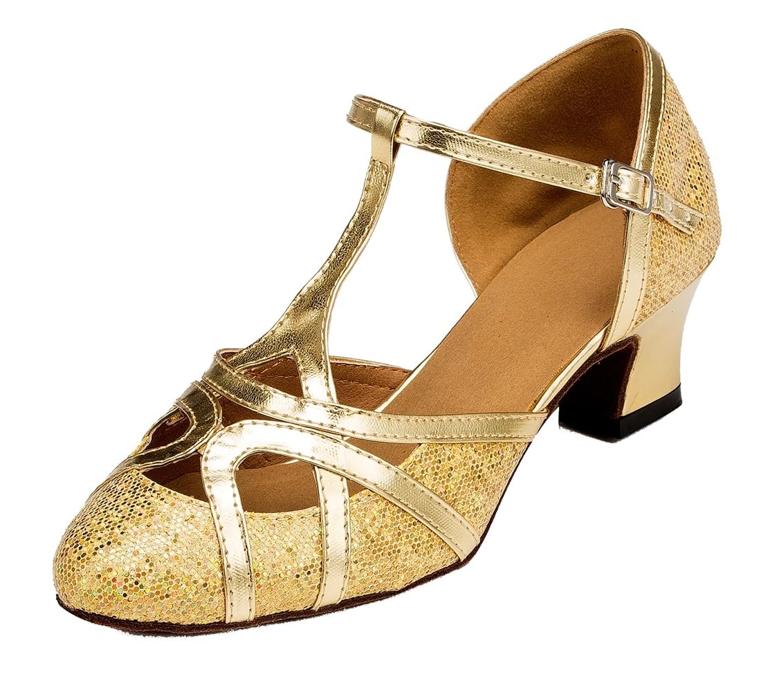 T-Starp - Zapatos de baile latino sintéticos con purpurina para mujer, para bodas, bailes de baile latino — view 16