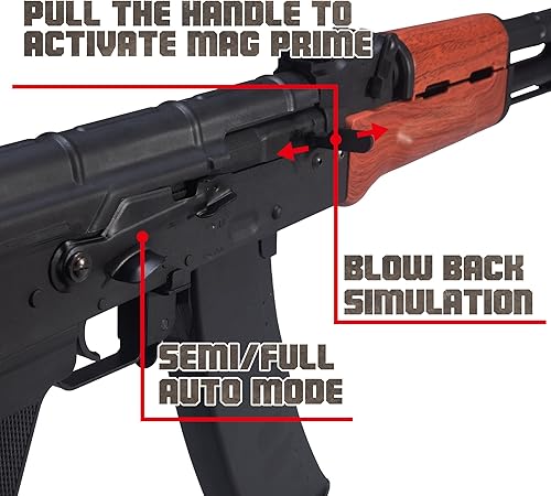 Miniatura 6 de EMERBU EMERBU AK74 - Pistola de bolas de gel de grado profesional mejorada por EMERBU - Cuerpo de metal y nailon - Alta potencia de 11.1 V - Juego