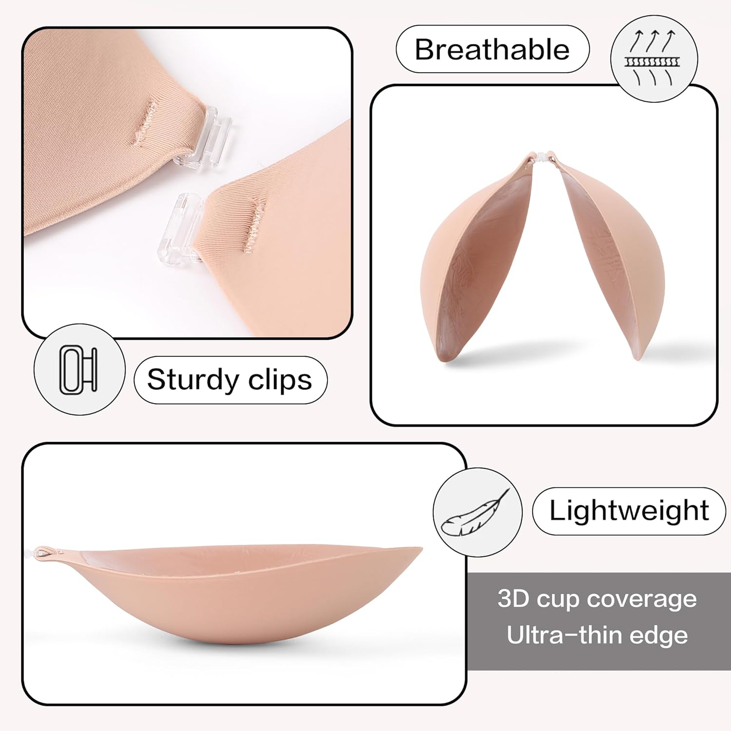 MITALOO Seamless Adhesive Bra Sticky Strapless Invisible Push up Bras Silicone Backless Nipple Cover for Women - Image 3