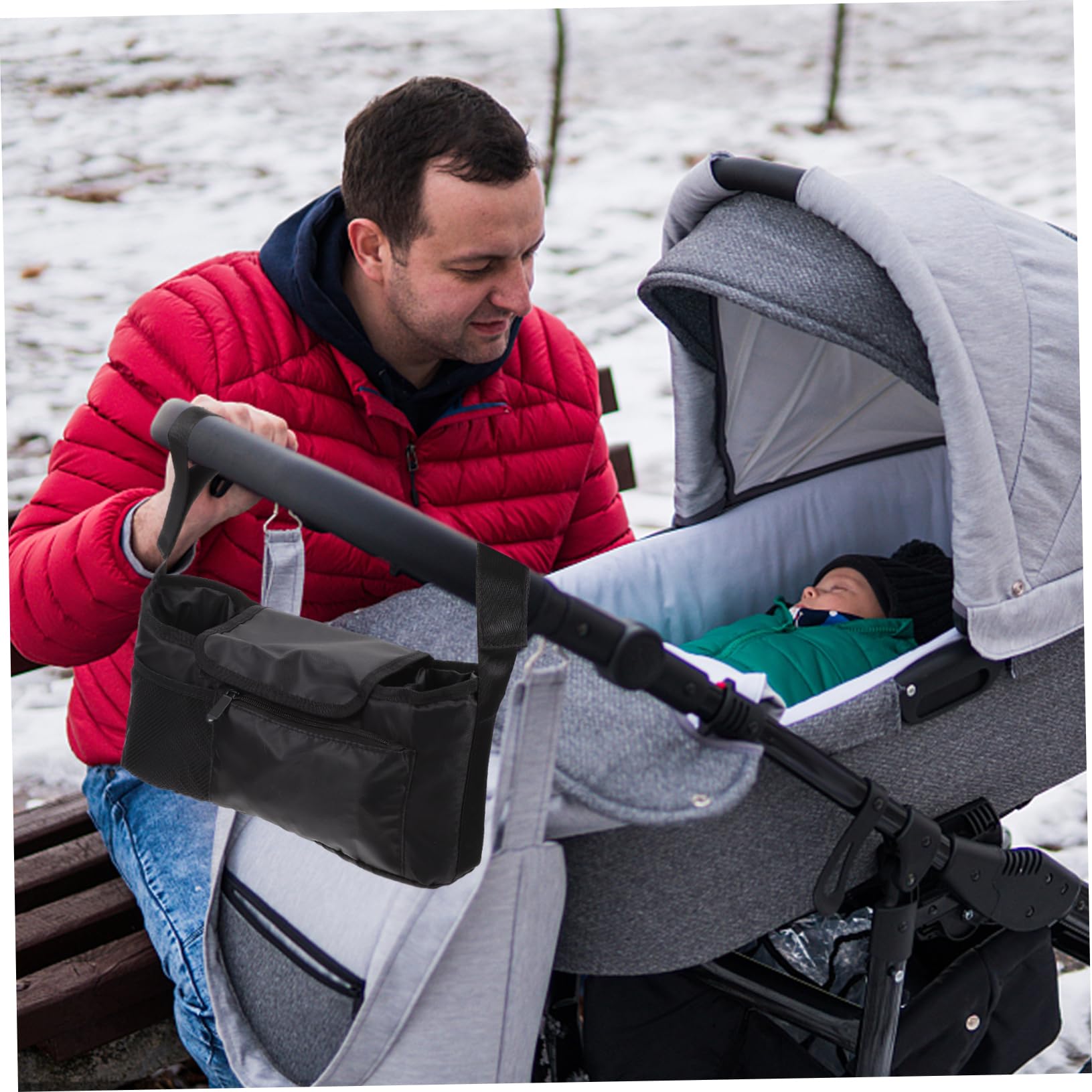 GALPADA 1Pc Hanging Diaper Bag for Stroller Nursery Diaper Storage Pouch Convenient Gear Organizer for for Travel and Daily Use