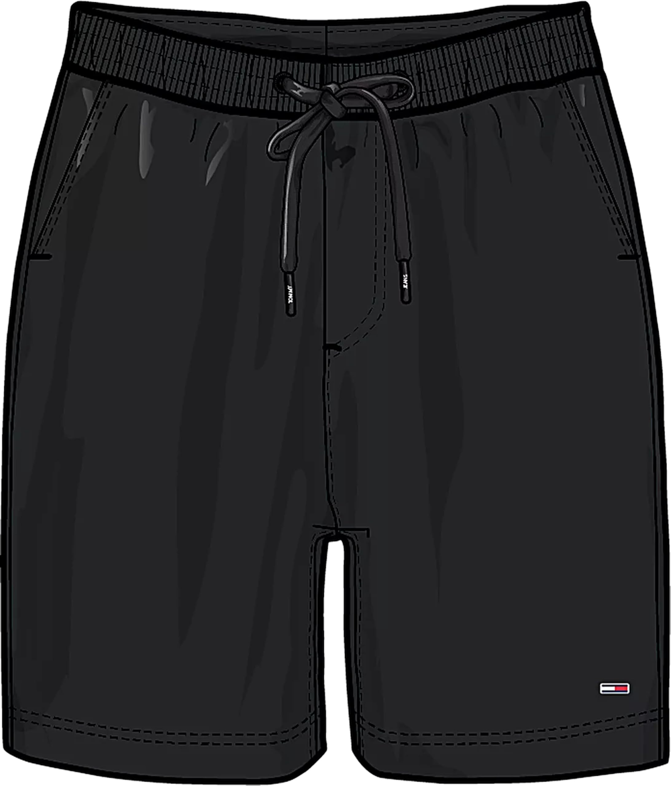 TOMMY JEANS Men's TJM S Flag Beach Short EXT DM0DM21931 SweatShorts, Black (Black), L