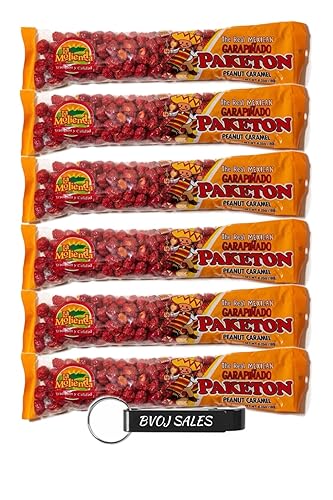 LA MOLIENDA Cacahuato de caramelo de maní Garapiñado Jumbo 6 PACK 5.01 oz. cu Caramelo de maní tamaño Jumbo 6 PACK 5 oz cada uno. con (1) Clip