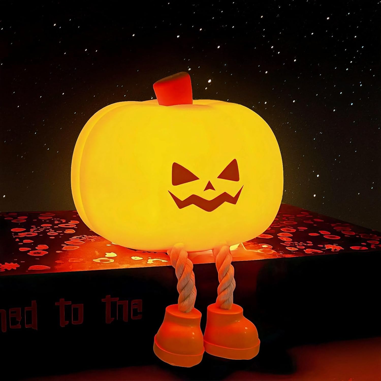 Pumpkin Night Light, Silicone Rechargeable Bedside Touch Lamp, Silicone Dimmable Nursery Nightlight for Kids, Cute LED Lamp, Funny Office Desk and Halloween Decor for Woman and Kids orange-1