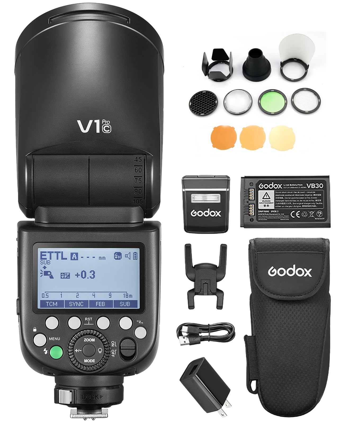 Canon - GODOX V1C Canon EOS用 + AK-R1 セット　新品未使用品 GODOX V1 PRO C Camera Flash with AK-R1 Accessories Kit 2.4G