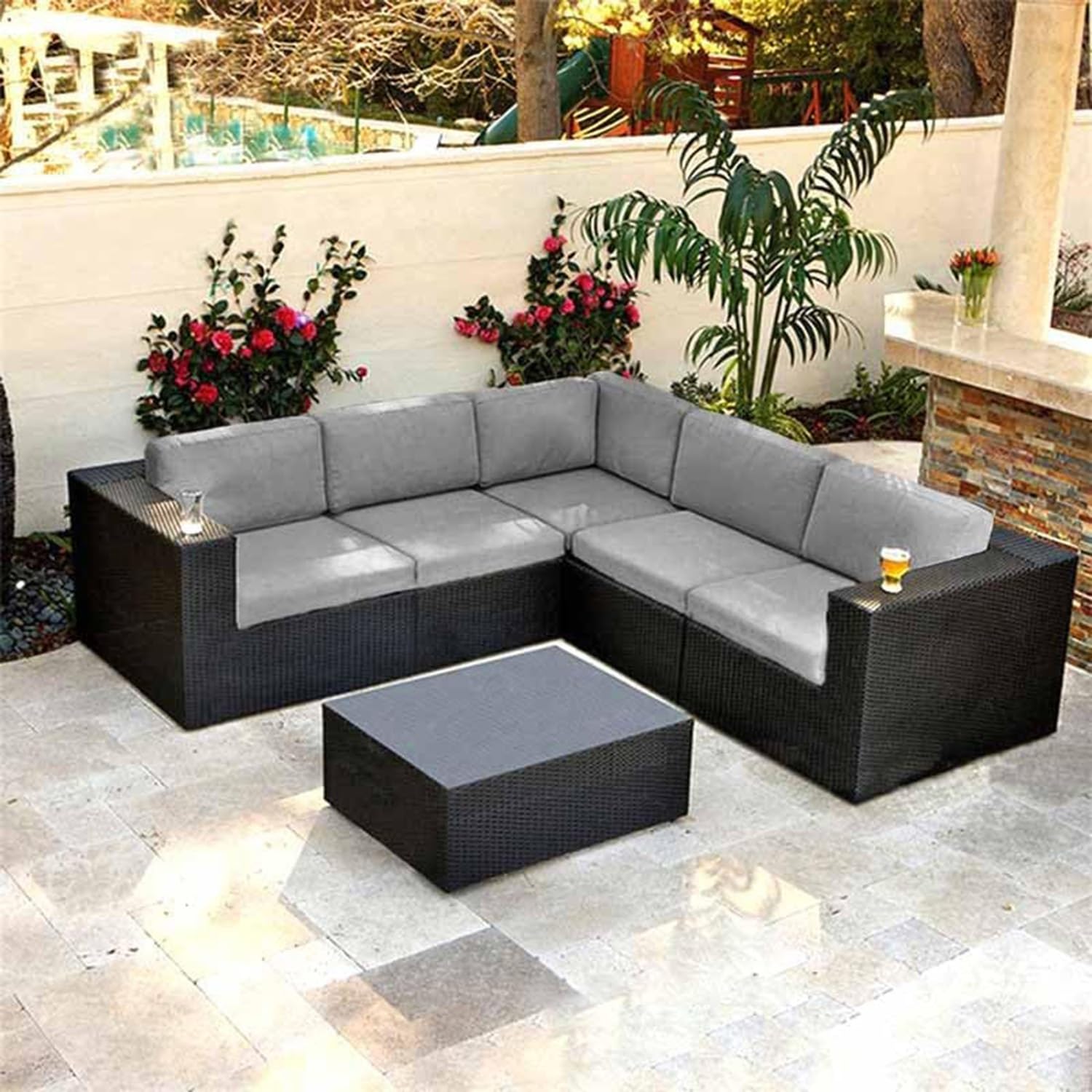 BLLMTEAR Wasserdichter Sitzkissenbezug – Mit Reißverschluss, 60x60/65x65/50x45 Cm – Für Stühle, Terrasse & Garten – Innen & Außen