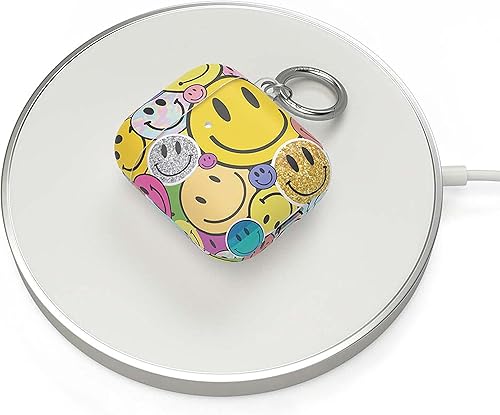 Miniatura 4 de Casely Funda compatible con AirPods 1 y 2  Todas las sonrisas  Funda para AirPods con adhesivo de cara sonriente