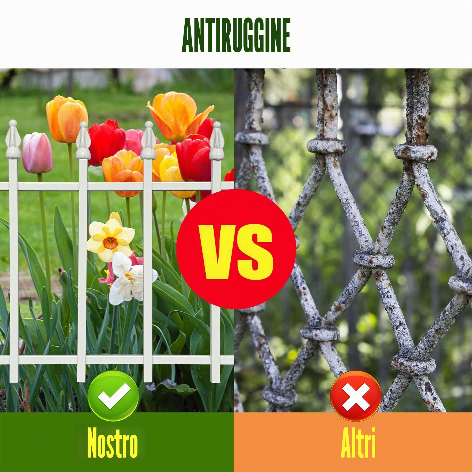 Thealyn Recinzione Decorativa in Metallo per Giardino, 45 cm A * 57 cm L * 5 Pezzi, Barriera per Aiuole e Cortili, Protezione per Animali