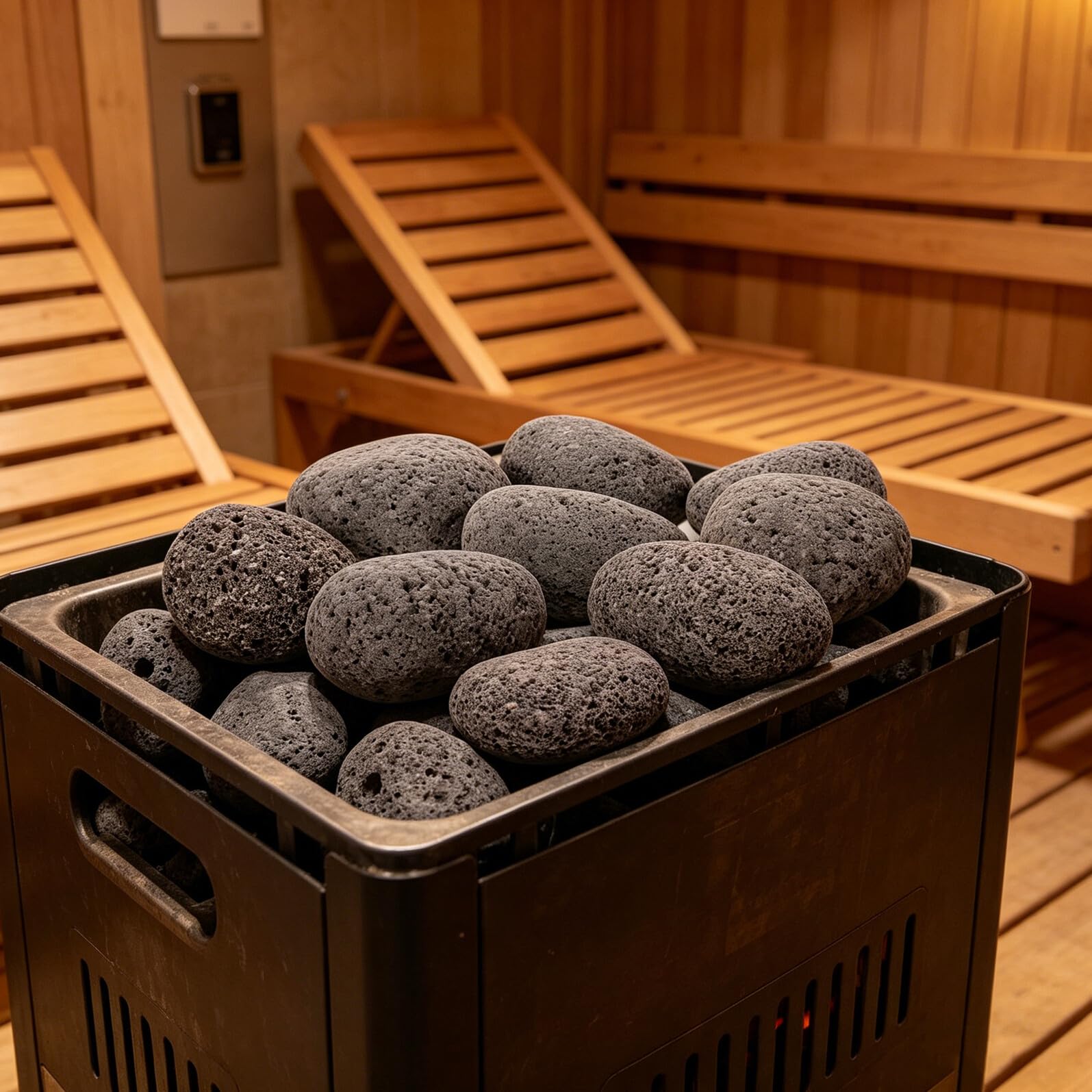 TOYANDONA Piedras Volcánicas para Sauna de Vapor Comercial y SPA Doméstico, Mejoran la Radiación de Calor y Aseguran una Circulación de Calor Uniforme, Peso 1.9kg