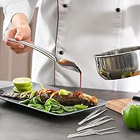 Vista 3 de Patelai 12 piezas de herramientas de chapado de chef, cucharas de llovizna, pinzas de cocina, cucharas de dibujo de acero inoxidable de precisión