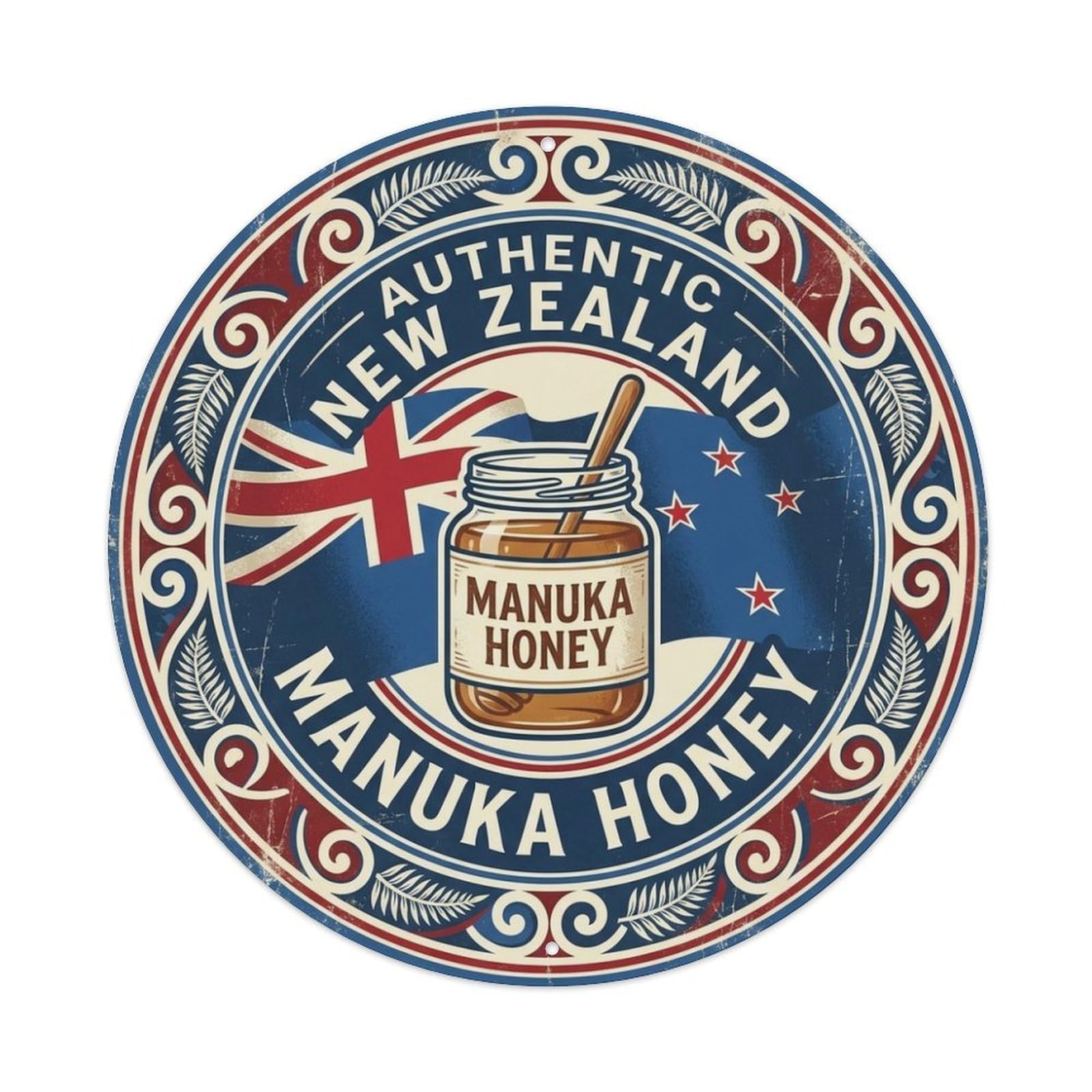 New Zealand Travel Manuka Honey Sweet Topping Cuisine Metal Tin Sign