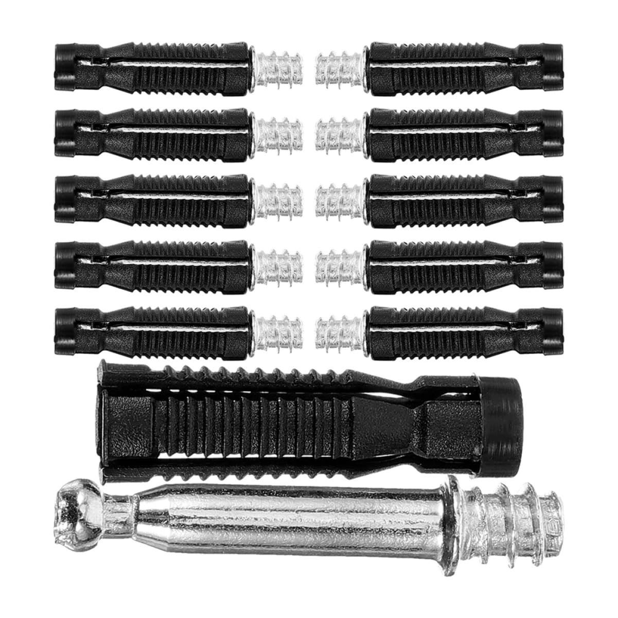 Cabilock Fitting Kit for Cabinets 100pcs Pre-Inserted Nuts Furniture Dowel Connectors Steel Nylon