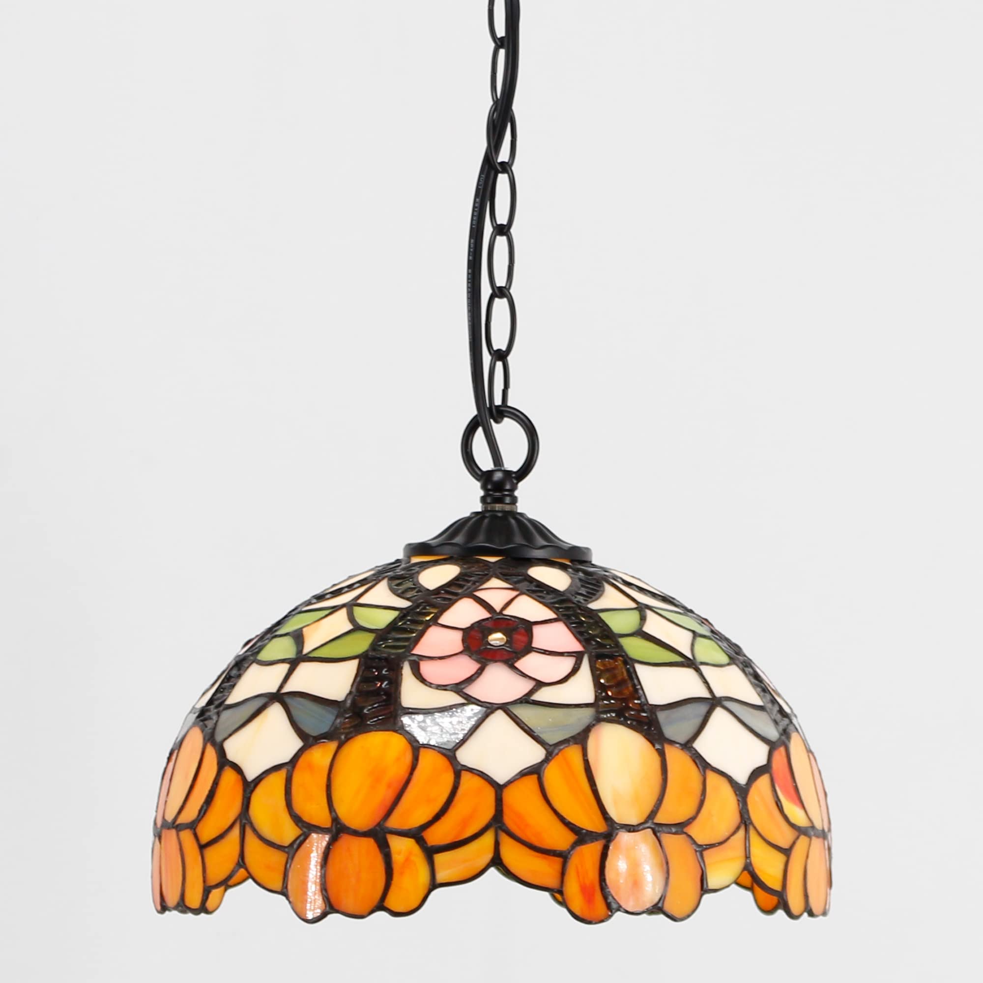 AVIVADIRECT Tiffany Orange Flower Pendant Light