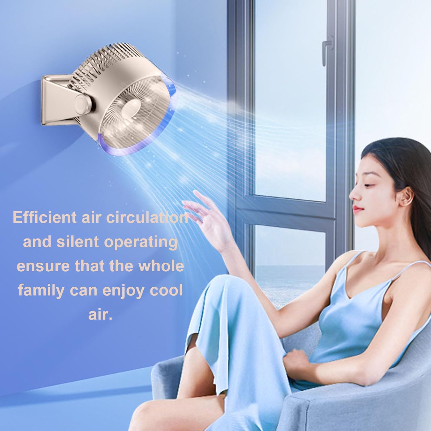 Air Circulator Fan, Desk Rechargeable USB Fan 4000mAh Battery Operated Quiet Desktop Air Circulator for Bedroom Home Office