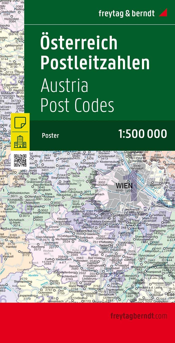 Austria Post Codes Map 1:500 000