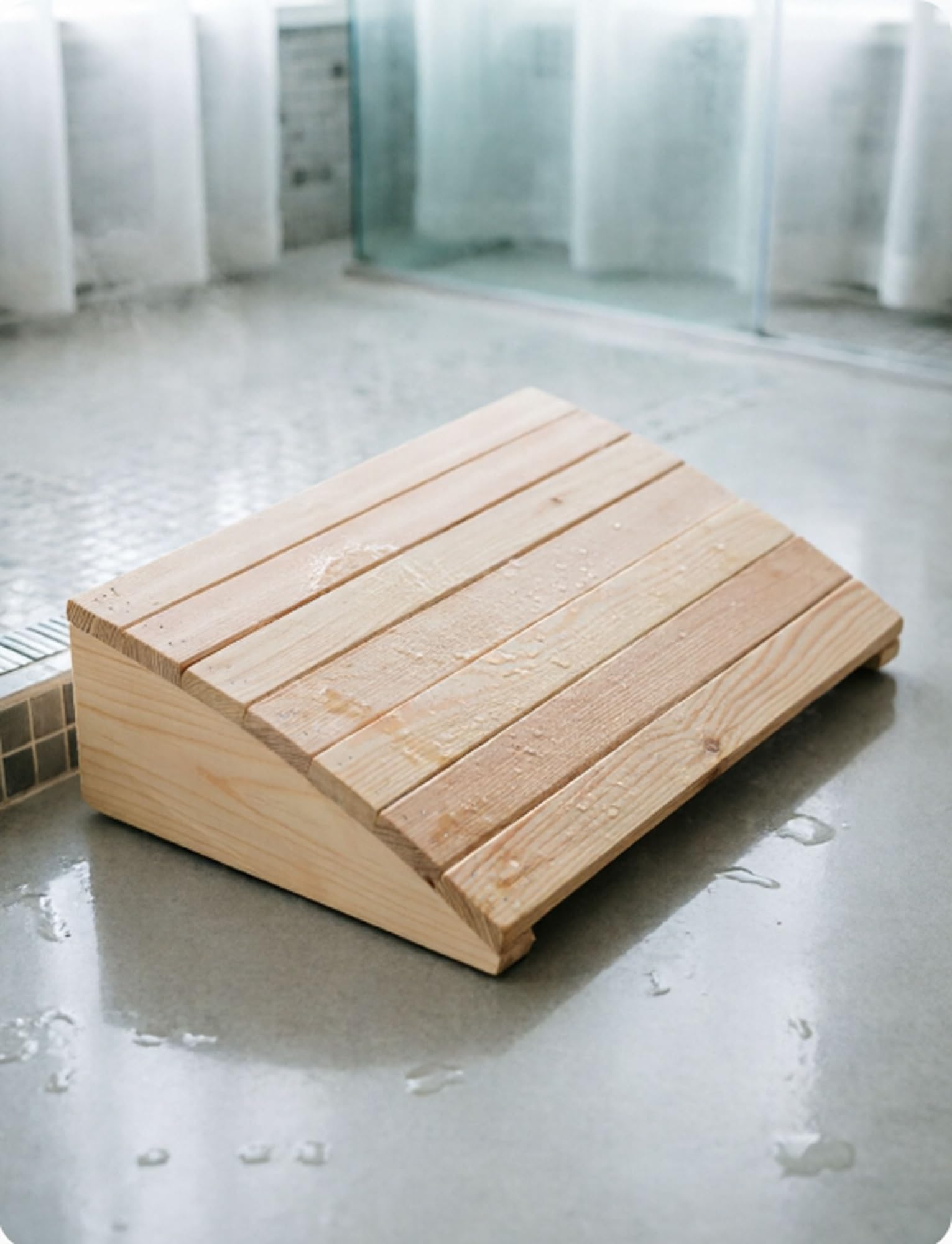 Ergonomische, schräge Fußstütze und Kopfstütze für Büro, Gaming oder Outdoor – Kippbarer Tritthocker unter dem Schreibtisch (39,9 x 20,1 x 9,9 cm) – Komfortables Holzdesign