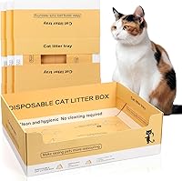 Maxcheck 5-Pack Disposable Cat Litter Boxes - Foldable Portable Paper Trays 15x11x5 Inch for Travel, Small Cats & Pets