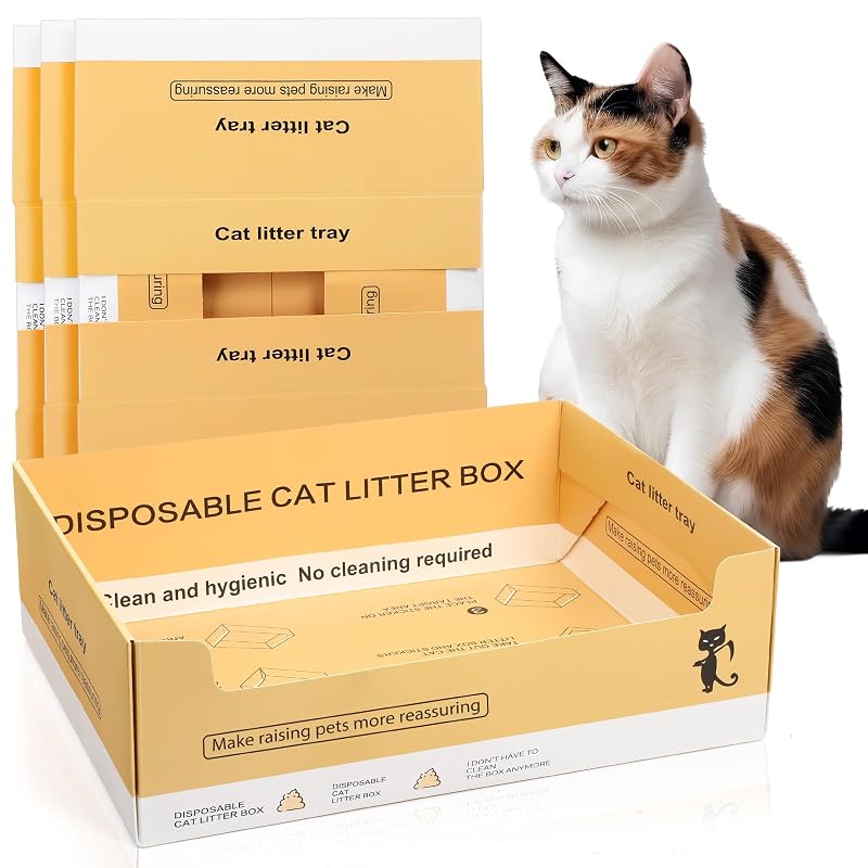 Caixa de Areia Descartável para Gatos Maxcheck de Papel Reciclado 38 x 29 x 12 cm, Pacote com 5