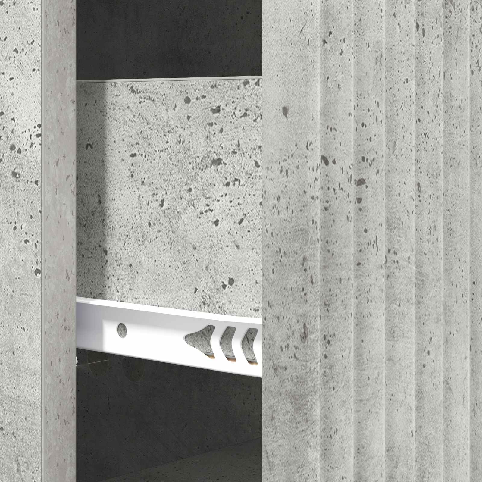 Cassettiera in legno grigio cemento, 33 x 34,5 x 89,5 cm, con 3 cassetti, ideale per soggiorno, ufficio, corridoio, soluzione di ordine, versatile e robusta cassettiera