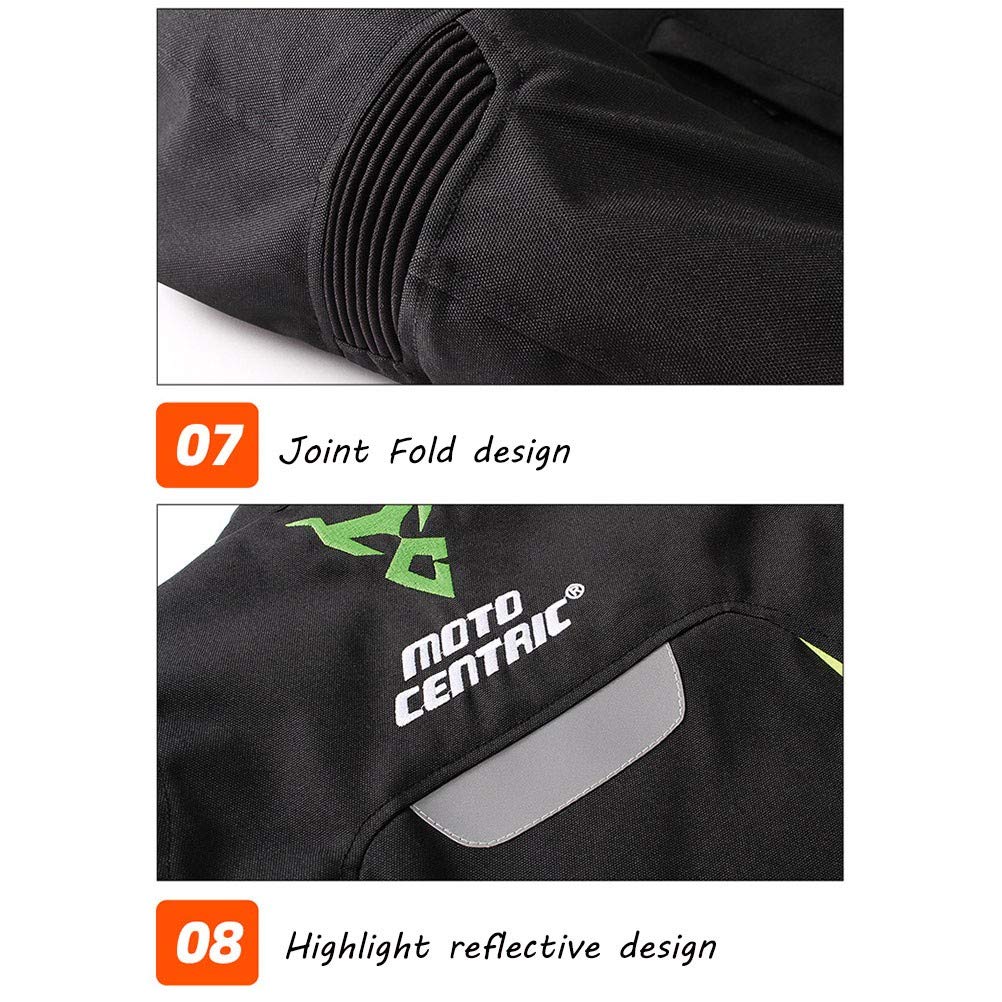 Veste de Moto Sport avec Protections Homologuées CE, Blouson Gilet Thermique Imperméable Respirant pour Racing Tous les Temps, Autocollant Réfléchissant