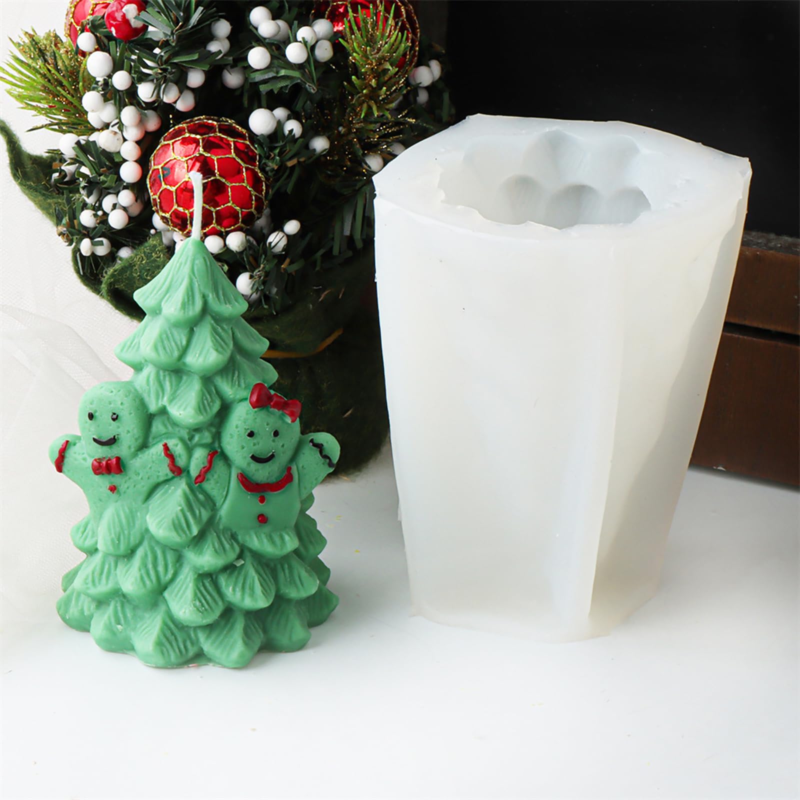 MOIDHSAG Moule En Silicone En Forme De Sapin De Noël Pour Bougies Et Décorations De Gâteaux En Résine époxy