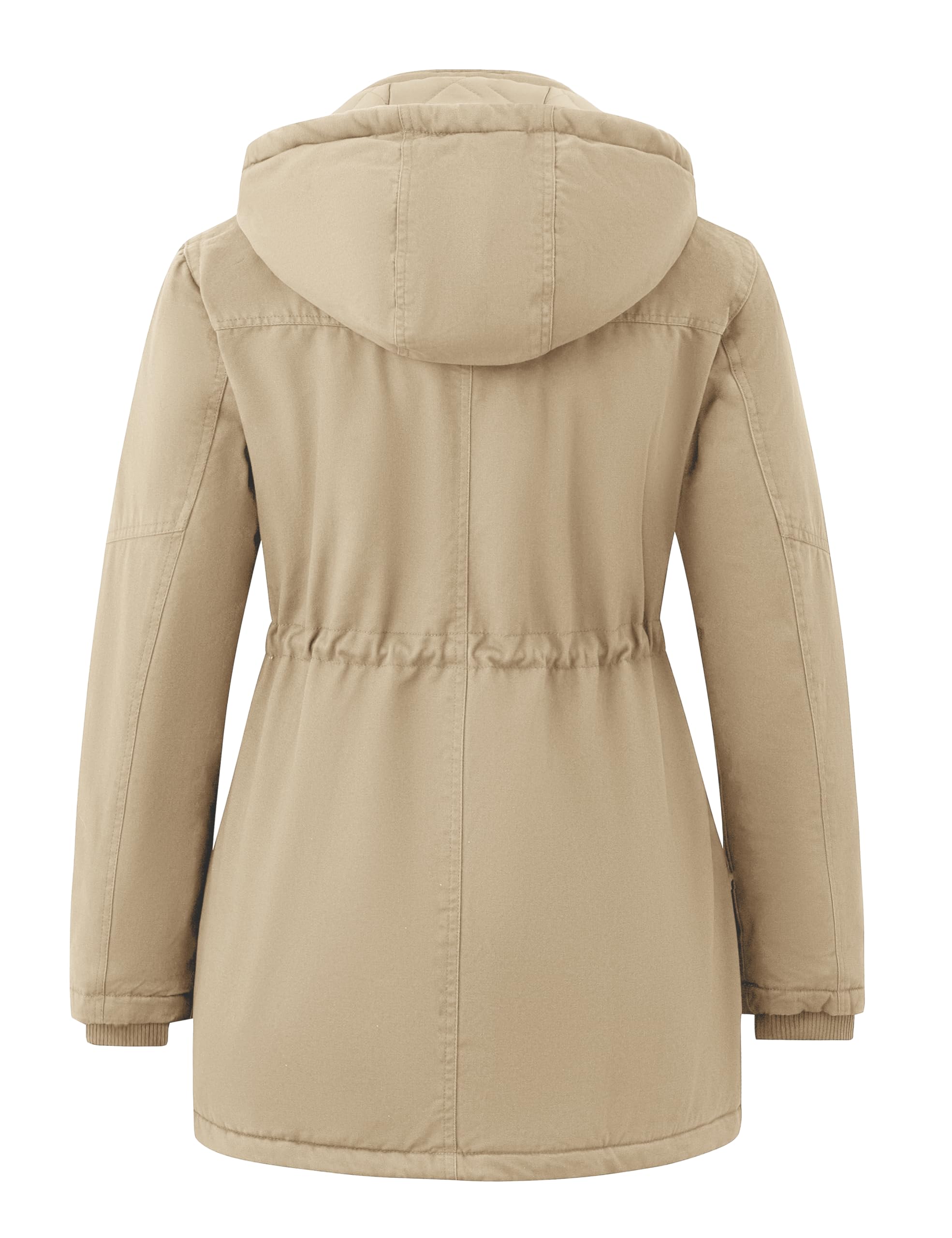 Wantdo Giacca con Cappuccio Rimovibile Cappotto Caldo Invernale da Esterno Parka con Fodera in Pile Giubbotto Antivento Donna