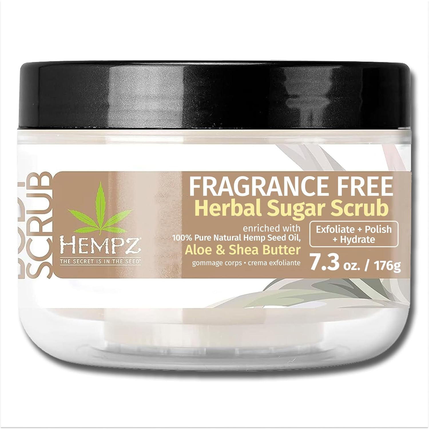 HEMPZ Sugar Body Scrub Fragrance Free All Natural