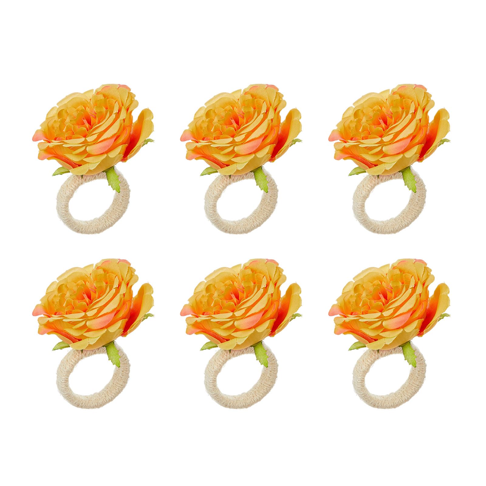 Of 6 Elegant Napkin Rings Artificial Flower Shape Napkin Holder Elegant Table Adornment for Banquets and Gatherings Artificial Flower Rings