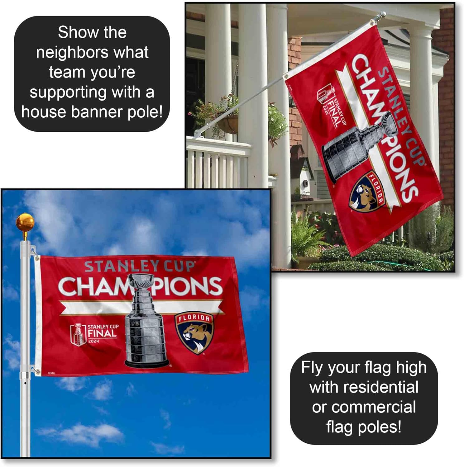 WinCraft Florida Panthers 2024 Stanley Cup Champions Banner Flag - Image 3