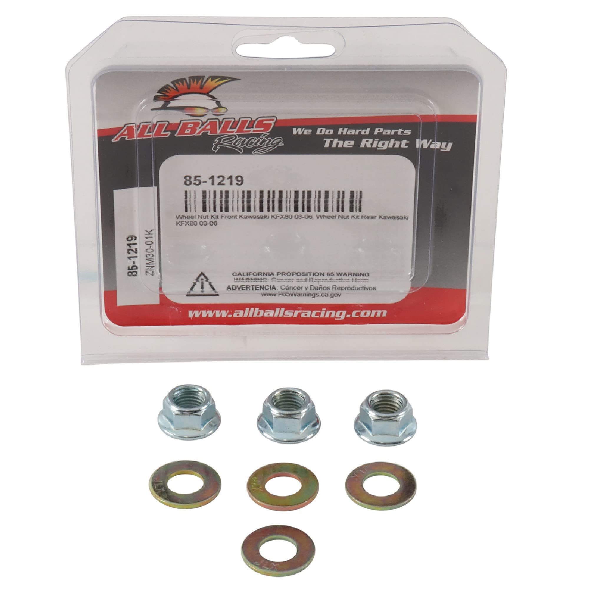 nao✕4 Amazon.com: All Balls Racing 85-1219 Wheel Nut Kit