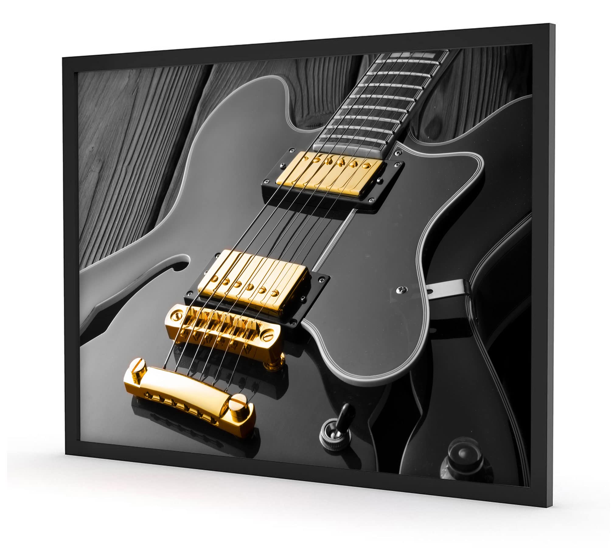 Elegante chitarra elettrica, poster con cornice, formato 80 x 60 cm, stampa artistica incorniciata