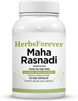 Herbsforever Maha Rasnadi Kwath Ayurvedic Herbal Supplement 90 Veg Capsules, 800mg Each Supports Joint Health & Mobility with Natural Ingredients