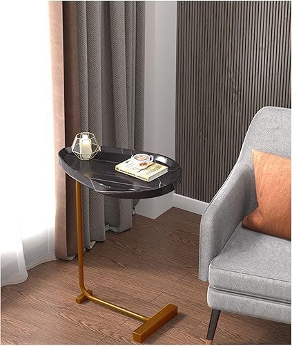 Miniatura 2 de Mesa auxiliar mesas auxiliares en forma de C bandeja de TV para sofá y cama moderna oficina portátil aperitivos mesas de centro de patas de metal