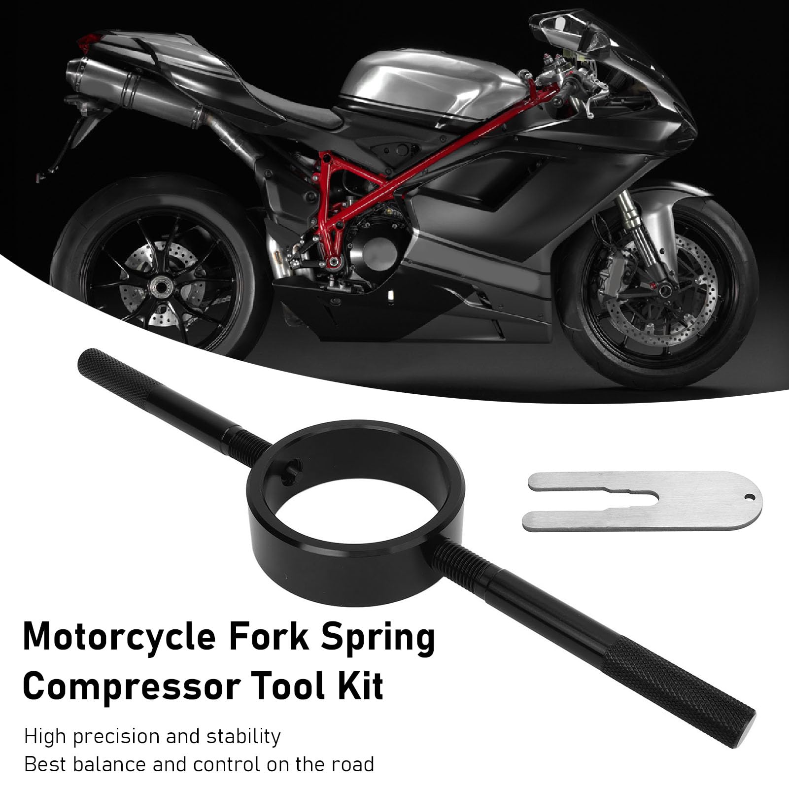 Kit di Attrezzi per Compressore Molla Forcella Moto, Compressione Efficiente Bici Strada, Versatile con Alluminio 6061, Adatto Alla Maggior Parte dei Modelli