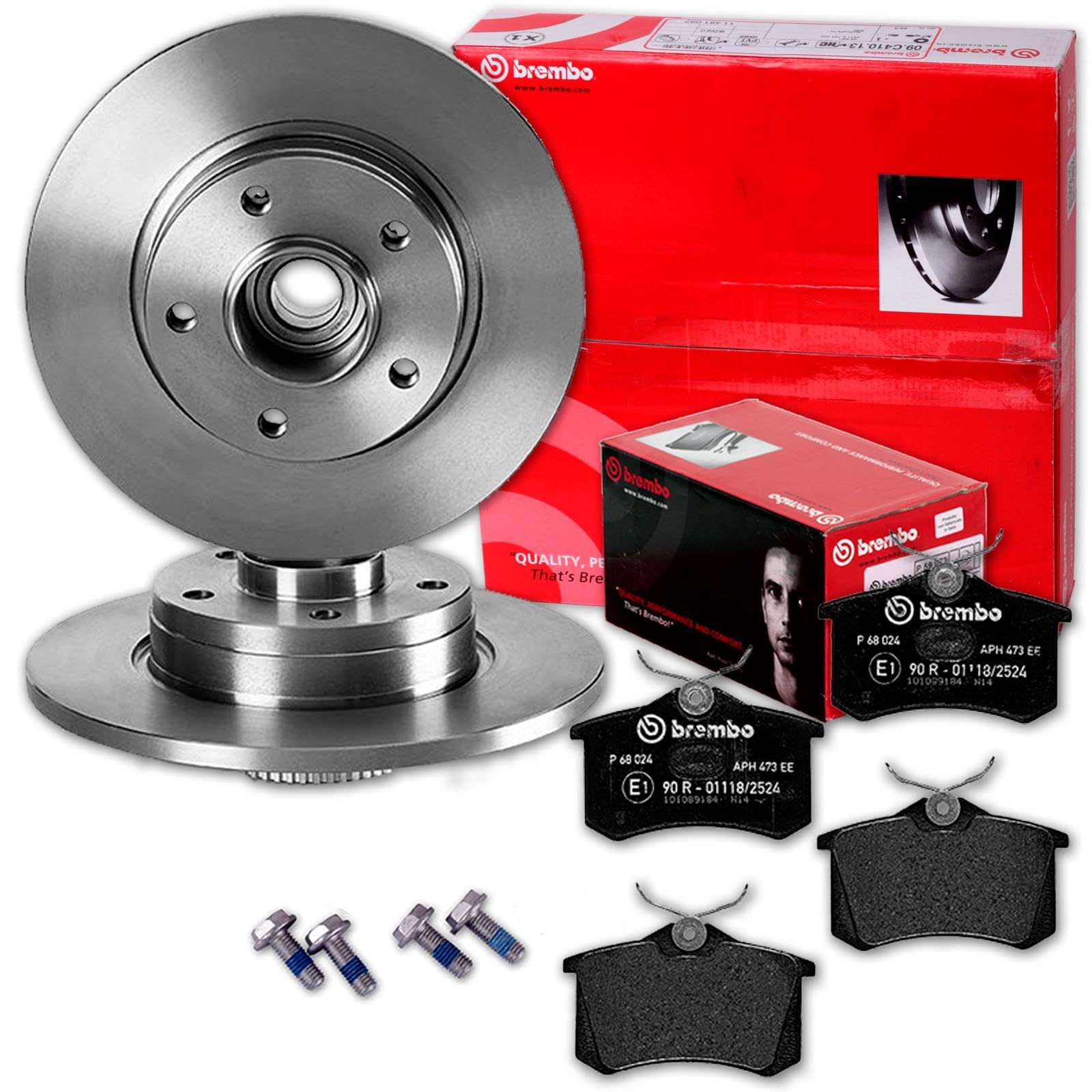 brembo Bremsscheiben + Beläge hinten | 08.9512.27 + P68024 Kompatibel mit C3 II (sc_),crossland X / Crossland (P17, P2QO)