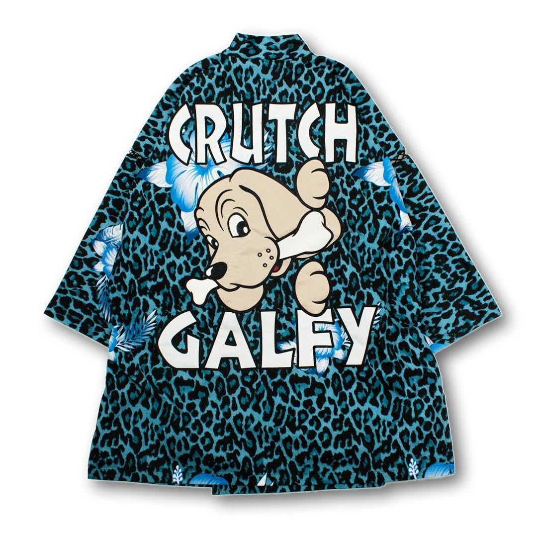 Amazon.co.jp: L ガルフィー ギャルギャル男 ヒョウ柄 甚平 ブルー 