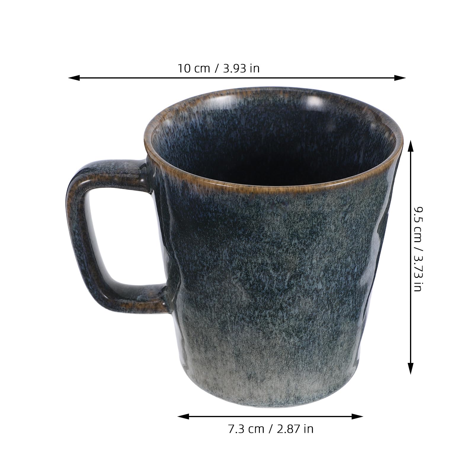 Zerodeko 2er-Set glasierte Becher, minimalistische Kaffeebecher, blau, 400