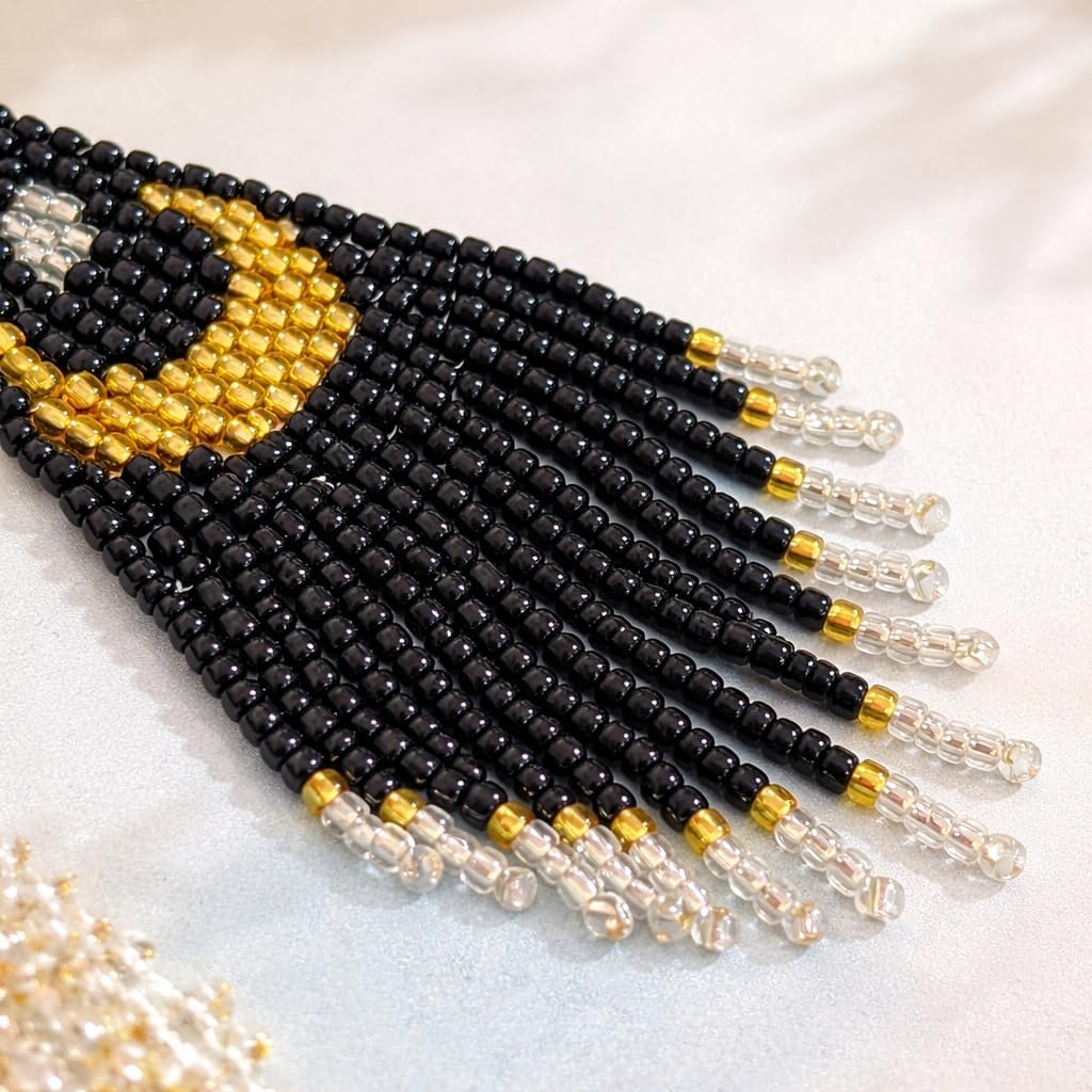 Bohemian Beaded Long Tassel Dangle Earrings for Women, Handmade Jewelry White Tarnish Resistant Lightweight Design, Stylish Accessory for Beach Vacation Party and Gift - Image 4