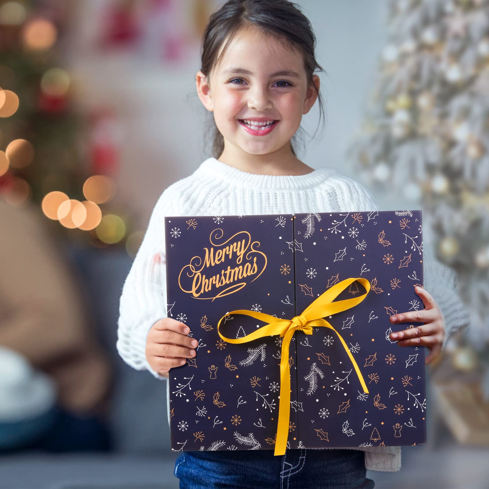 Calendario de Adviento de Navidad GWHOLE 2020, caja de regalo con calendario de cuenta regresiva, color azul